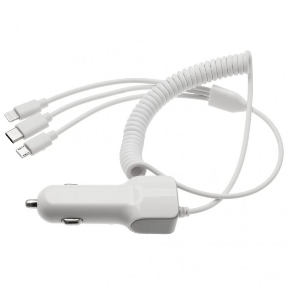 Автомобильное зарядное устройство High Ride, белое 