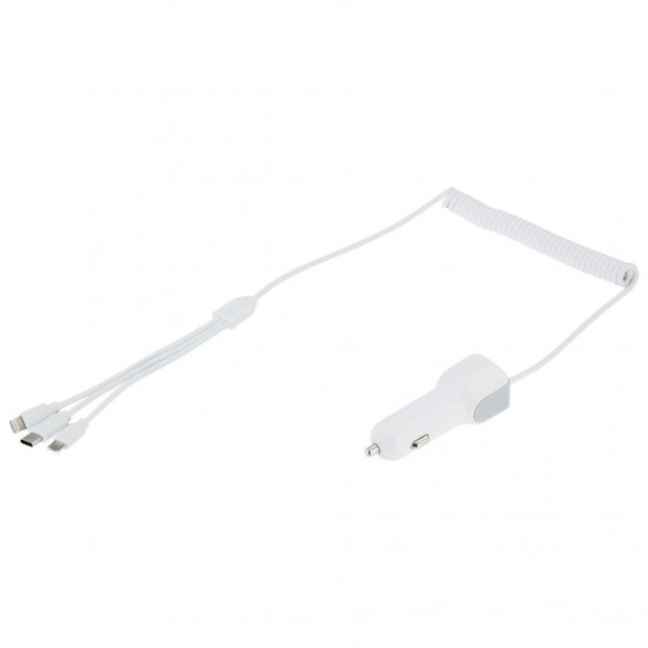 Автомобильное зарядное устройство High Ride, белое 