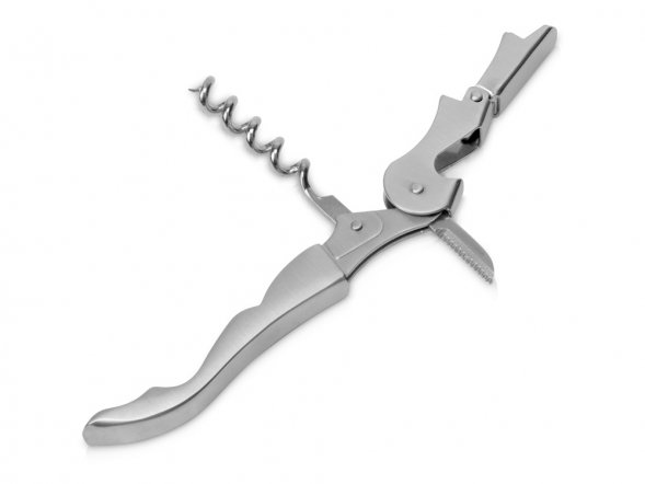 Штопор-открывалка, серебристый 