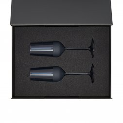 Подарочный набор 2 бокала для шампанского Sapphire в черной коробке