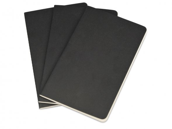 Записная книжка Moleskine Cahier (нелинованный, 3 шт.), Large (13х21см), черный 