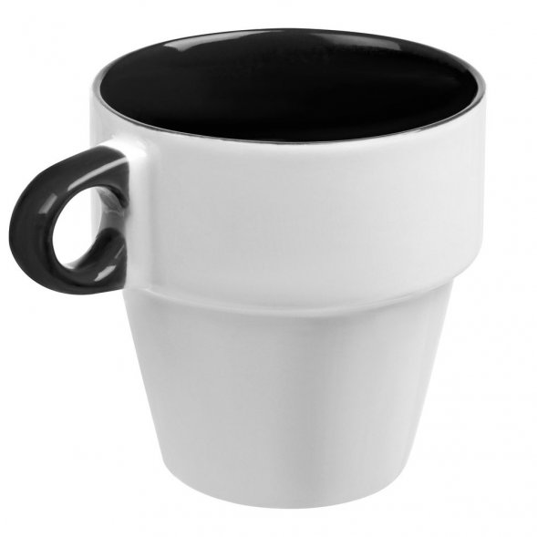 Набор из 4 кружек Inset с подставкой, черный 