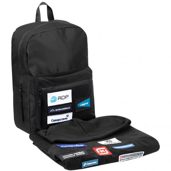 Рюкзак Patch Catcher с карманом из липучки, черный 