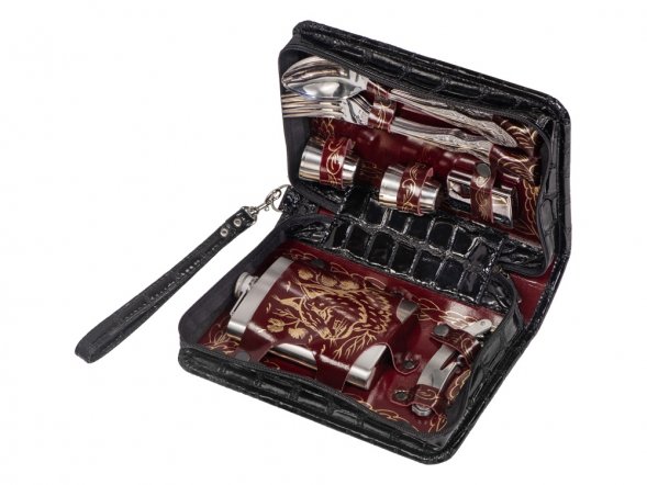 Набор Дорожный на 4 персоны в барсетке с худ. выжиганием 