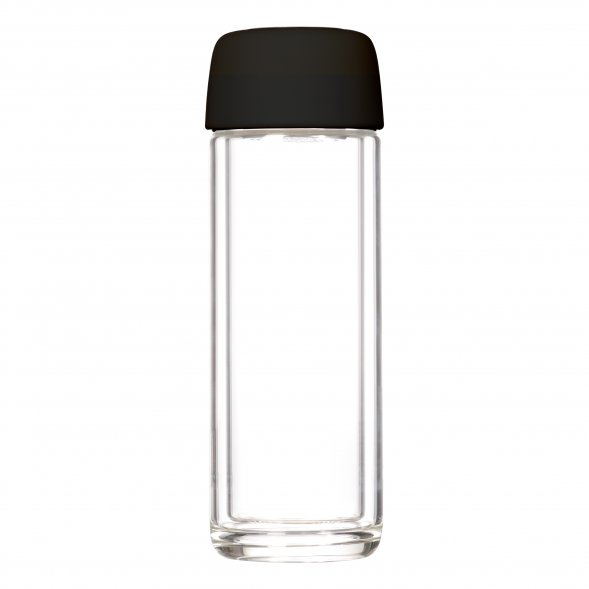 Бутылка стеклянная с двойными стенками Bianca, черная 