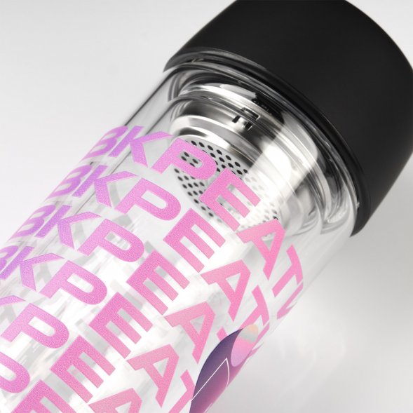 Бутылка стеклянная с двойными стенками Bianca, черная 