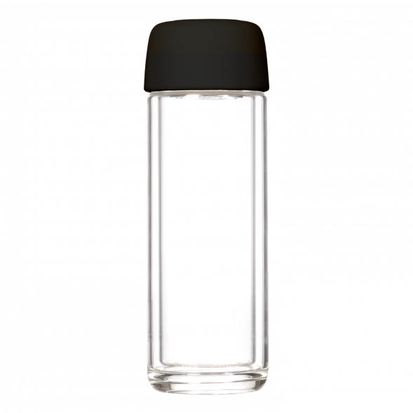 Бутылка стеклянная с двойными стенками Bianca, черная 