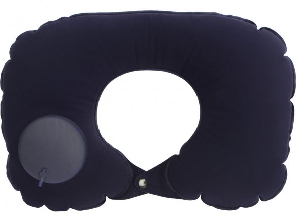 Подушка под шею с помпой Push, синий 