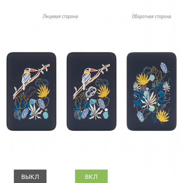 Внешний аккумулятор с подсветкой Ancor 5000 mAh, синий 