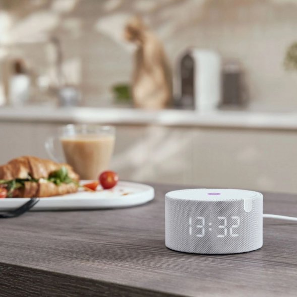 Умная колонка «Новая Яндекс Станция Мини» с часами, серая 