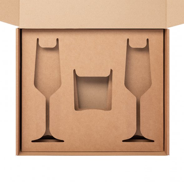 Доп. ложемент под свечу + 2 бокала для шампанского в универсальную коробку (арт. 21006.020) 