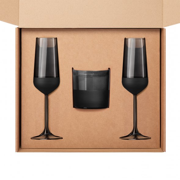 Доп. ложемент под свечу + 2 бокала для шампанского в универсальную коробку (арт. 21006.020) 