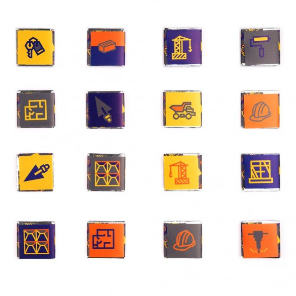 Набор c горьким шоколадом Industry, строительство 