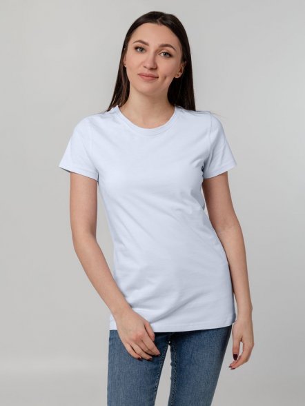 Футболка женская T-bolka Stretch Lady, белая (холодный оттенок) 