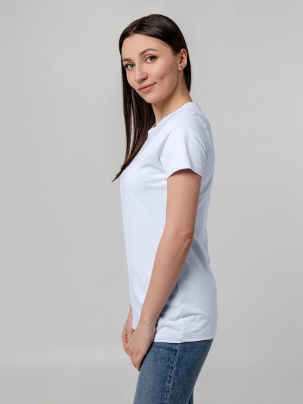 Футболка женская T-bolka Stretch Lady, белая (холодный оттенок) 