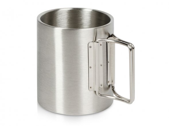 Стальная кружка с двойными стенками и складными ручками Kamchatka 