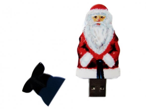 USB-флешка на 64 Гб Дед Мороз Santa под нанесение, белый 