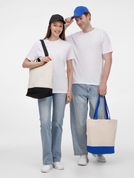 Сумка для покупок на молнии Shopaholic Zip, неокрашенная с черным 