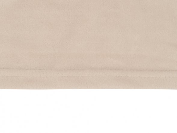 Плед флисовый Natty из переработанного пластика, бежевый с розовой лентой 