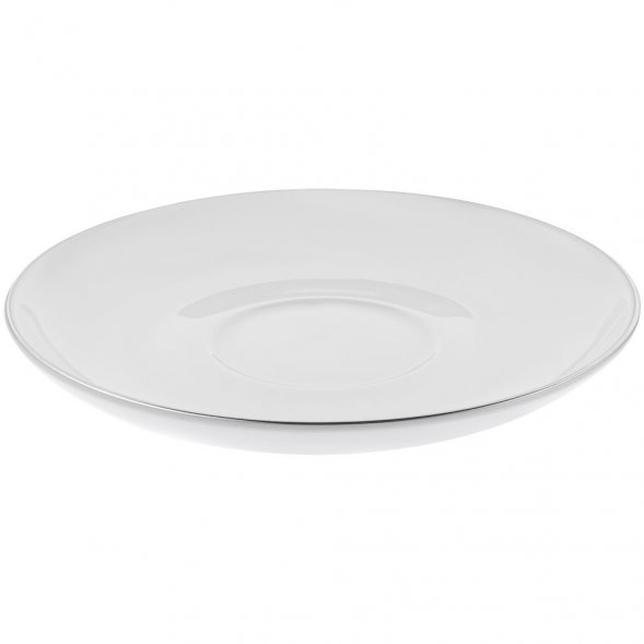 Кофейная пара Select, белая с серебристой отводкой 