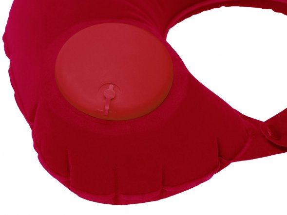 Подушка под шею с помпой Push, красный 