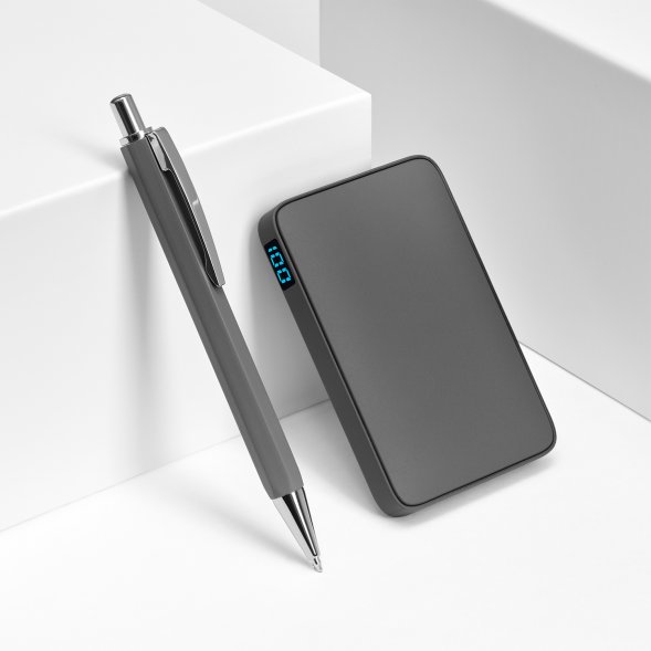 Внешний аккумулятор с подсветкой Ancor 5000 mAh, серый 