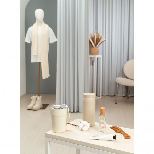 Термобутылка вакуумная герметичная Grace, бежевая 