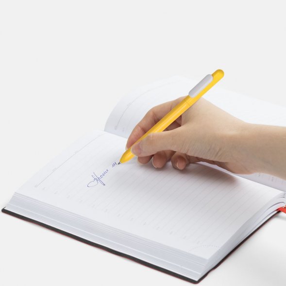 Ручка шариковая Swiper, желтая с белым 