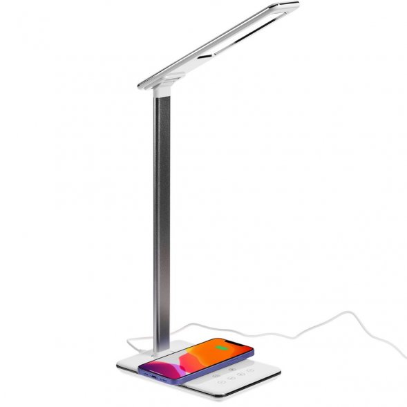 Настольная лампа с беспроводной зарядкой Power Spot, белая 