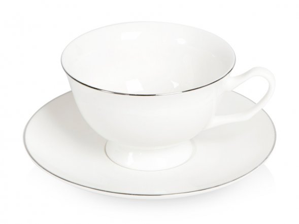 Чайная пара с серебрянной каймой, 200мл 