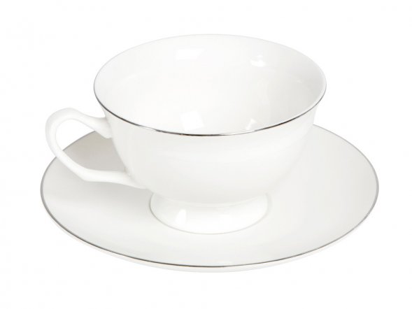 Чайная пара с серебрянной каймой, 200мл 