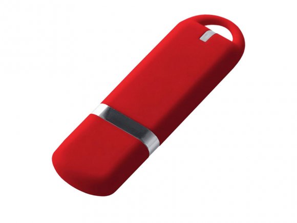USB-флешка на 2 ГБ с покрытием soft-touch, красный 