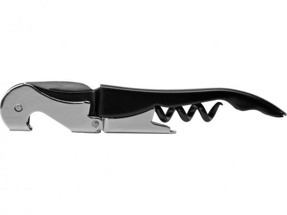 Штопор-открывалка Wine c пластиковой ручкой, серебристый 