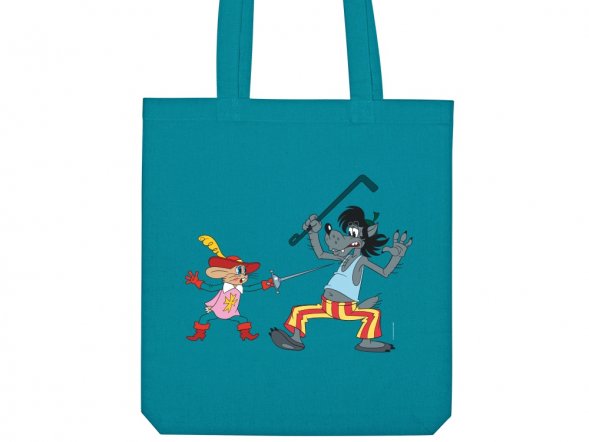 Сумка из плотного хлопка Ну, погоди!, 220 г/м2, бирюзовый 320C NEW 