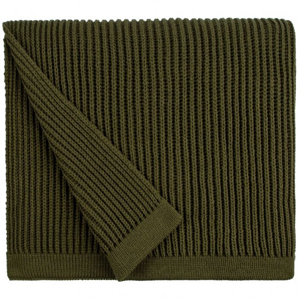 Плед Shirr, зеленый (оливковый) 