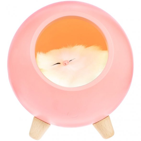 Беспроводная лампа-колонка Right Meow, розовая 