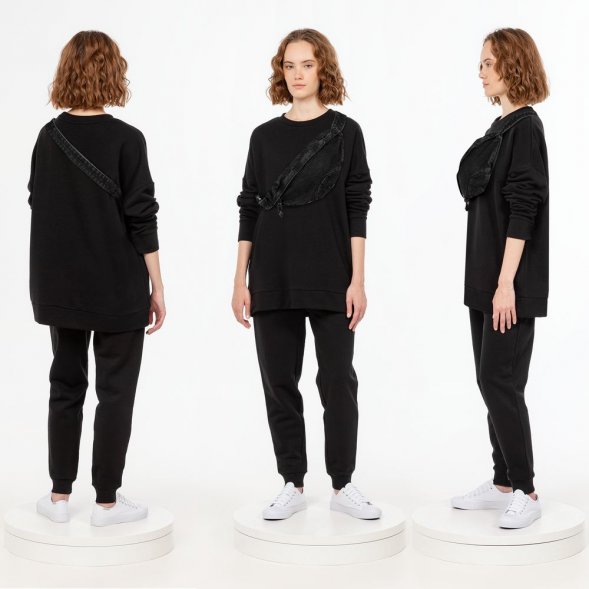 Поясная сумка W6, черная 