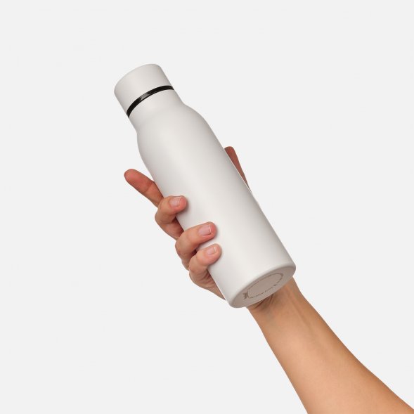 Термобутылка вакуумная герметичная Sorento, белая, зернистое покрытие 