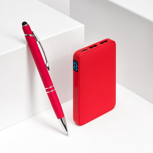 Внешний аккумулятор с подсветкой Ancor 5000 mAh, красный 