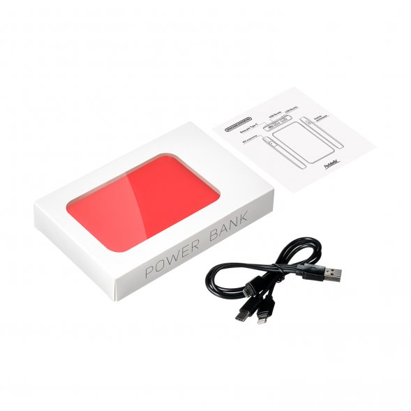 Внешний аккумулятор с подсветкой Ancor 5000 mAh, красный 