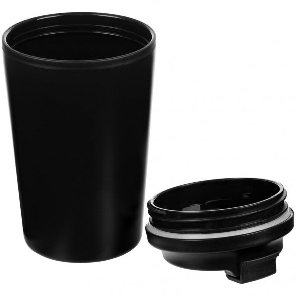 Набор Fleecy с термостаканом, черный 