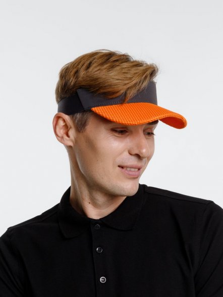 Козырек Grand Slam, темно-серый с оранжевым 