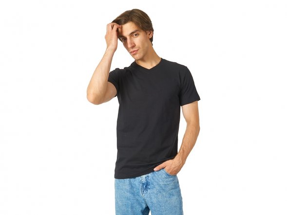 Футболка Heavy Super Club мужская с V-образным вырезом, черный 