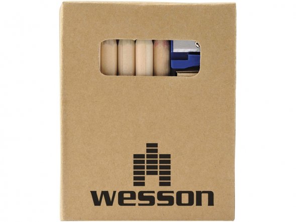 Набор для рисования: 6 цветных карандашей, точилка, раскраска 