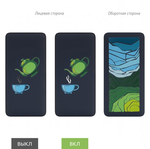 Внешний аккумулятор с подсветкой Ancor PD Plus 10000 mAh, синий 