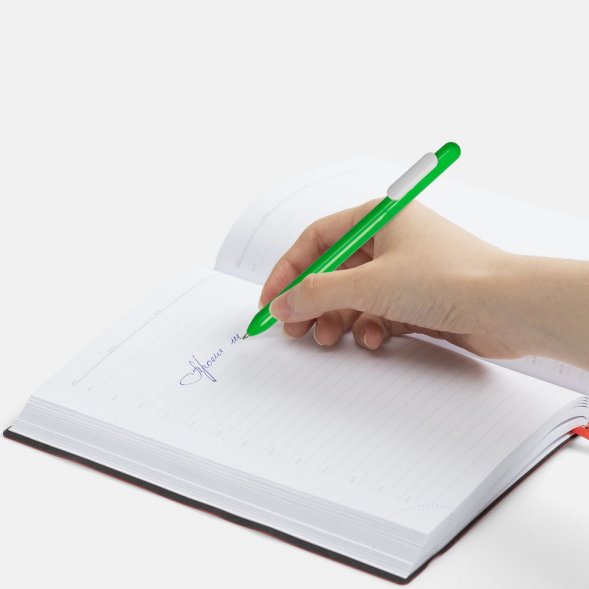 Ручка шариковая Swiper, зеленая с белым 