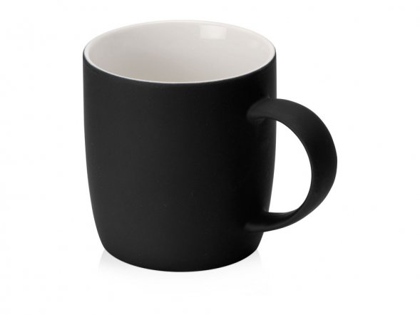 Кружка с покрытием soft-touch Dalgona, черный 
