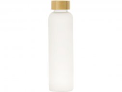 Стеклянная бутылка с бамбуковой крышкой Foggy, 600мл, белый