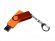 USB-флешка на 16 Гб 3 в 1 поворотный механизм, c двумя дополнительными разъемами MicroUSB и TypeC C с одноцветным металлическим клипом, оранжевый 