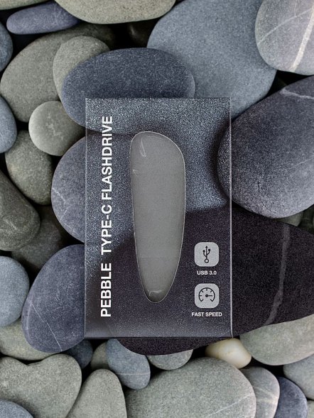 Флешка Pebble Type-C, USB 3.0, серая, 32 Гб 